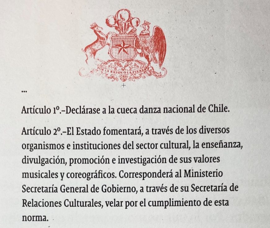 Decreto Ley 23 - Cueca Danza Nacional de Chile